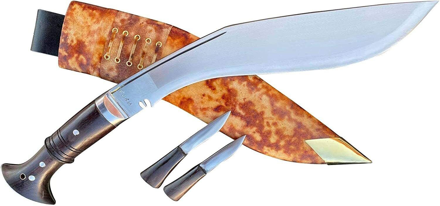 12" Blade World War II 'The Survival Alive' Kukri Full Tang with Brown Leather