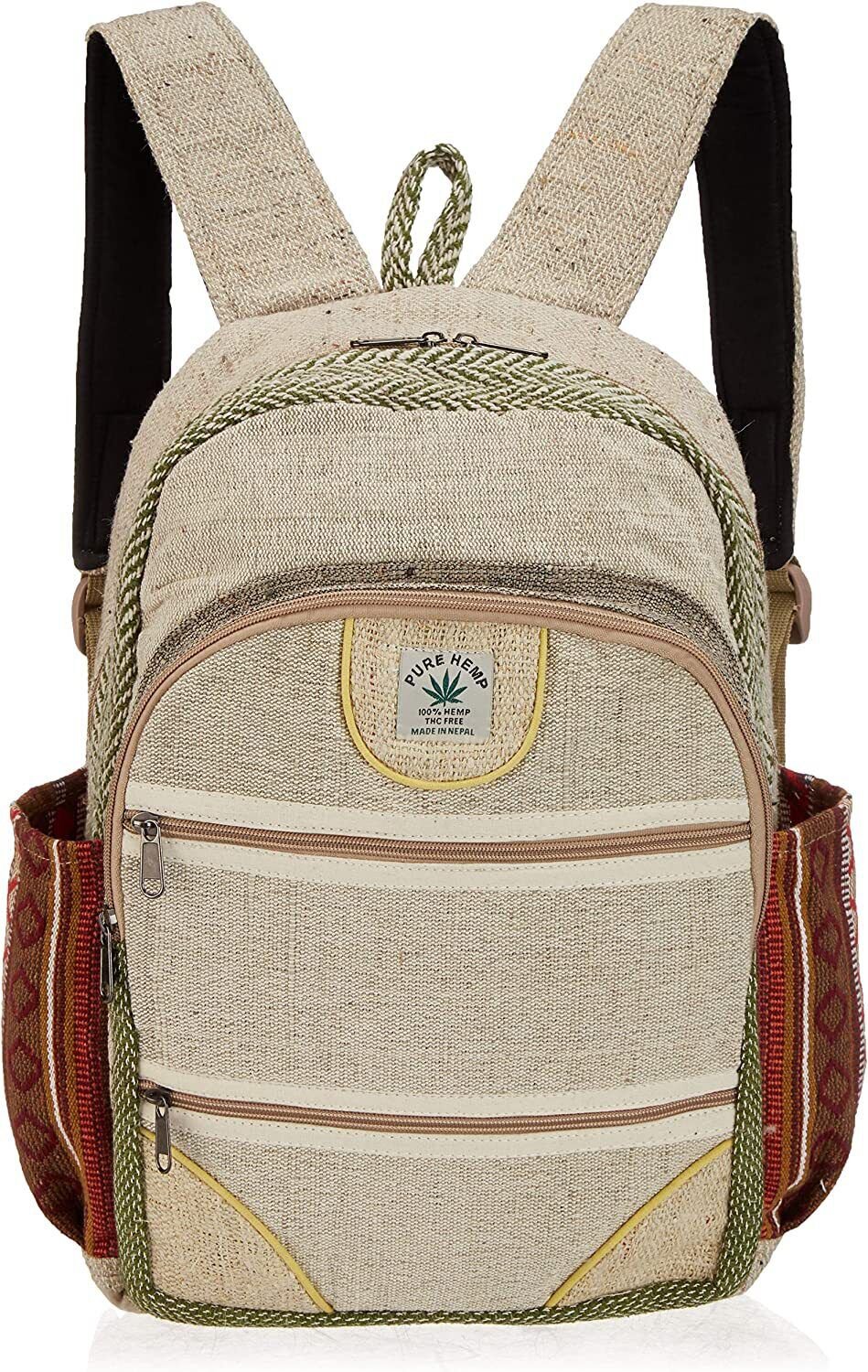 Natural Light Greay Color Backpack Handmade Nepal with Laptop Sleeve - Fashion