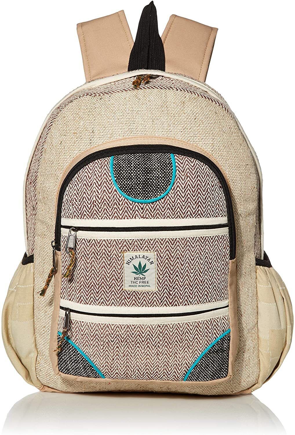 100% Pure Hemp Multi Pocket Backpack ( THC FREE) with Laptop Sleeve - Fashion