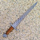 27" HANDMADE DAMASCUS STEEL SWORD BASTARD SWORD SHORT SWORD BATTLE SWORD