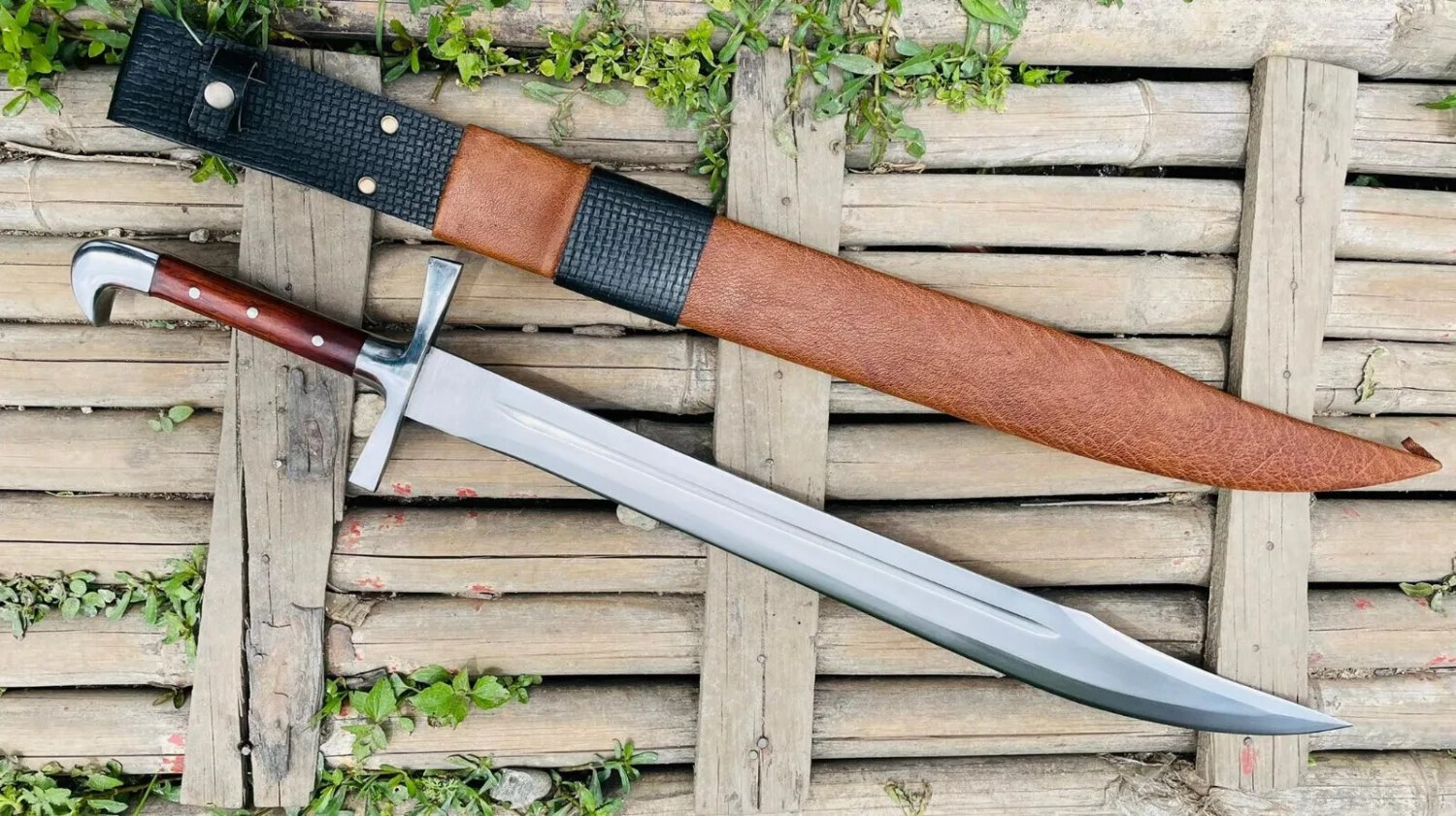 24" Hunting Machete Sword - Eagle Head Knife - Hand forged Full Tang kukri