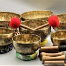 Singing Bowl Nepal-7 Notes 5-10 inches Full Moon Singing Bowls-Chakra Healing...