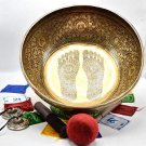 UP TO 40% SALE - 14" Buddha Foot Itching Tibetan Singing Bowl Handmade in Nepal
