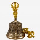 Tibetan Buddhist Meditation Bell and Dorje Set- Buddhist Mantra Bell of Enlig...