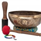 Singing Bowl Nepal-10" Buddha Carved Super Sound Tibetan Yoga Bowl Tibetan Ha...