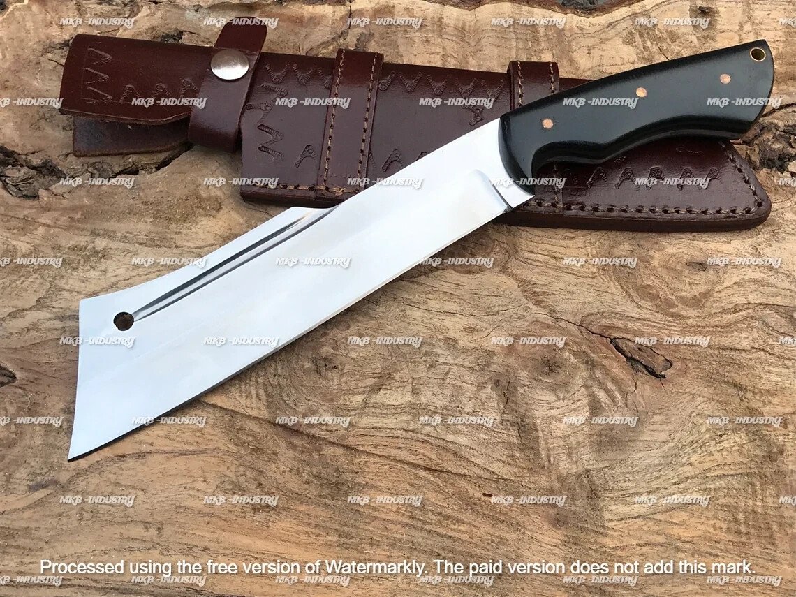 CUSTOM HANDMADE MEAT CLEAVER KNIFE FIXED BLADE KNIFE HUNTING KNIFE MACHETE KNIFE