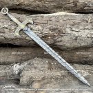 Damascus Sword  Viking Sword Double edge Sword Battle Sword With SHEATH