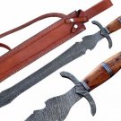 DAMASCUS SWORD VIKING LONG SWORD BATTLE SWORD ONE HANDED SWORD