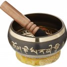 5" Tibetan Meditation Om Mani Padme Hum Peace Singing Bowl with Free Wooden S...