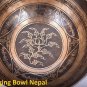 Singing Bowl Nepal- 12 inches singing bowl - Full mantra carved - Lucky Flowe...