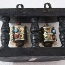 Tibetan Om Mani Padme Hum Hand Held Wall Hanging Two in One Prayer Wheel Hand...