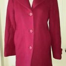 LL Bean Petites 100% Lambswool Long Over Top Dress Coat Womens size 4P 0HTN1 Red