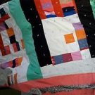 Homemade/Handmade by Bea Quilt Mod Colorblock Style Bird Applique/Signed Squares