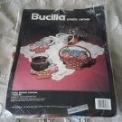 Vintage 1991 Bucilla 7 pc set Floral Bouquet Coasters Plastic Canvas Kit #6076