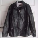 Me Jane Girls Black Vegan Faux Leather Motorcycle Full Zip Up Jacket Coat L 14