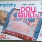 Vintage SIMPLICITY Make your own doll quilt and pillow pastime kit new! fabric
