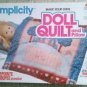 Vintage SIMPLICITY Make your own doll quilt and pillow pastime kit new! fabric