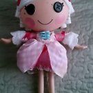 LALALOOPSY Full Size Suzette La Sweet Doll! White hair pink bows pink checkered