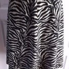 Betsey Johnson New York Zebra Animal Print Faux Fur A-Line Swing Skirt Womens 10
