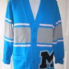 Vintage Dehen Letterman Varsity Button Up Front Cardigan Knit Sweater Mens M USA