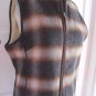 LL Bean Lumberjack Plaid Wool Faux Vegan Shearling Lined Zip Vest Womens M 0BMH9