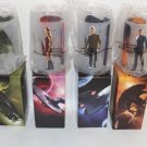 4 Star Trek Collector Glasses in original boxes, Kirk, Spock, Uhura, Nero