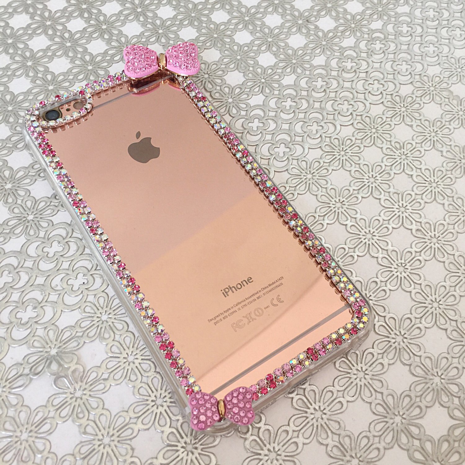 Rhinestones and Bows iPhone 6 and 6s, Diamond iPhone Case, Crystals iPhone Case