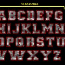 2.1" 2 color Alphabet Collegiate Rhinestone Flock Template