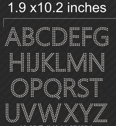 VR2SS10 2 Inch High 2 Row Alphabet Rhinestone Flock Template