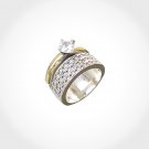 Sterling Silver 925 & Gold women Ring