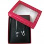 925 Sterling Silver Playboy Threader Earrings Bunny Logo Long Chain Dangle