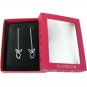 925 Sterling Silver Playboy Threader Earrings Bunny Logo Long Chain Dangle