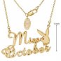 Playboy Necklace MISS OCTOBER Bunny logo Pendant Gold Plated Playmate of the Month