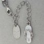 Playboy Cell Phone Charm Strap Bunny Logo Flip Flop Swarovski Crystal Silver