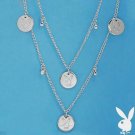 Playboy Necklace Bunny Charm Logo Swarovski Crystal Long Chain Platinum Plated
