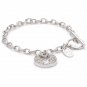 Playboy Bracelet Logo Bunny Charm Platinum Plated Swarovski Crystal Toggle