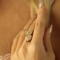 Playboy Ring Bunny Logo Gold Plated Swarovski Crystal Adjustable Fashion Statement