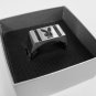 Mens Playboy Ring Bunny Logo Signet Statement Platinum Plated Black Enamel Size 11 Men's
