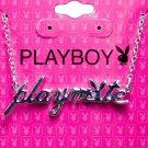 Playboy Necklace Playmate Pendant Bunny Logo Charm Silver Plated Chain