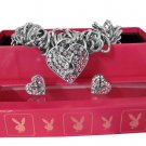 Playboy Jewelry Set Bracelet Earrings Tiffany Heart Tag Charm Bunny Logo