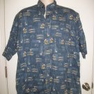 Foxfire Sportswear Men's Blue Fishing Print Short Sleeved Shirt Size XT