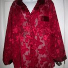 Secret Treasures Women's Red Floral Sheer Shirt Sleep Top Size L