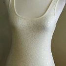 Express womens tank top cami sequim embellished size XS ivory B-008