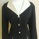 R&K womens blazer top size 12P black 1-004