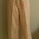 Calvin klein womens floral pant size 8 waist 34 peach