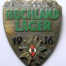 WWII GERMAN HITLER YOUTH HOCHLAND LAGER ALPINE BADGE - BRONZE GRADE WWII GERMAN HITLER YOUTH HOCHLAND LAGER ALPINE BADGE - BRONZE GRADE