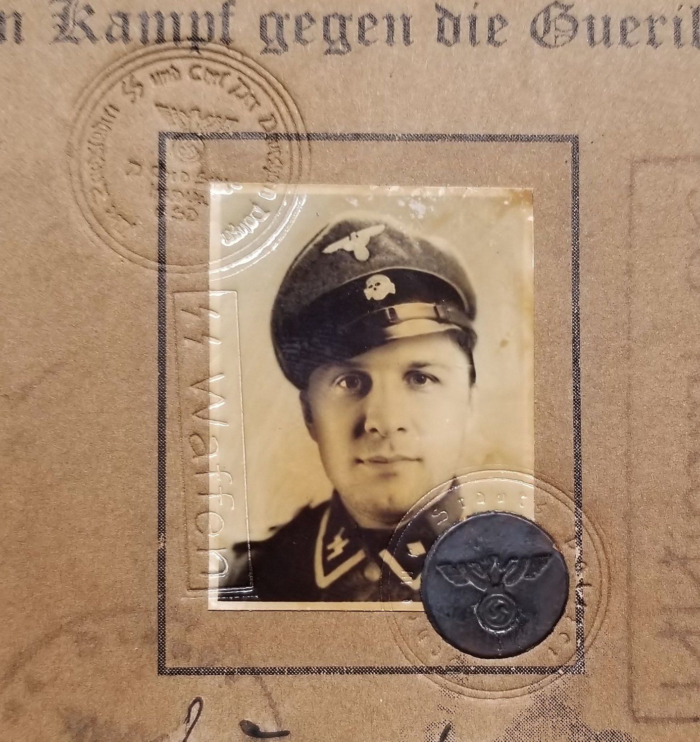 Wwii German Nazi Anti Partisan Commando Passport Document Book