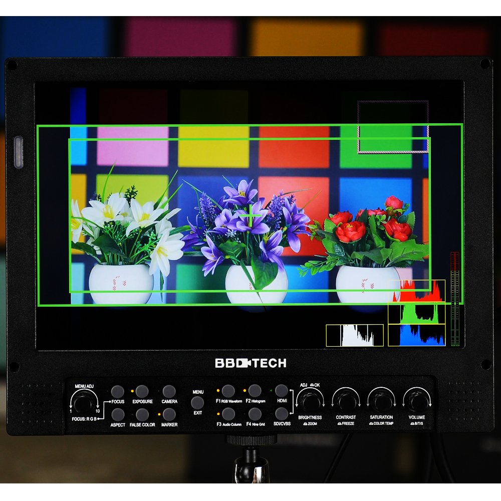 BBDTECH 9" Broadcast Monitor, Full HD 1920 x 1200 SDI Monitor, Camcorder Monitor