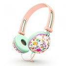 Ankit Pastel Peach Floral Headphones Noise Isolating Apple Android Compatible