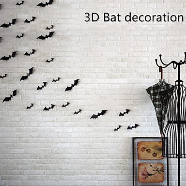 12 pcs 3D Bat DIY creative festive removable lovely wall sticker